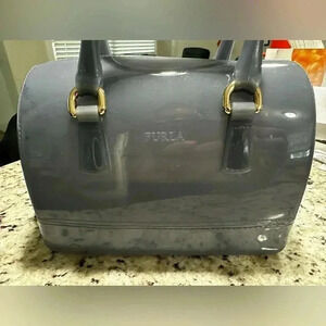 Furla‎ candy Boston bag baby blue PVC satchel